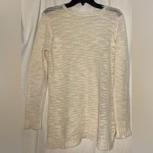 White Knit Wool/Mohair/Acrylic Light Sweater